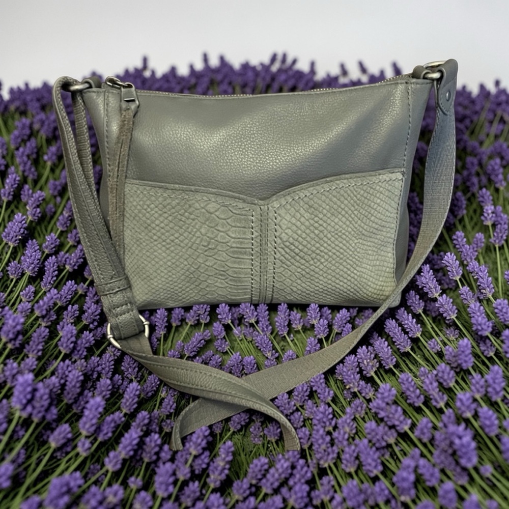 The Sak Gray Textured Front Pocket Crossbody